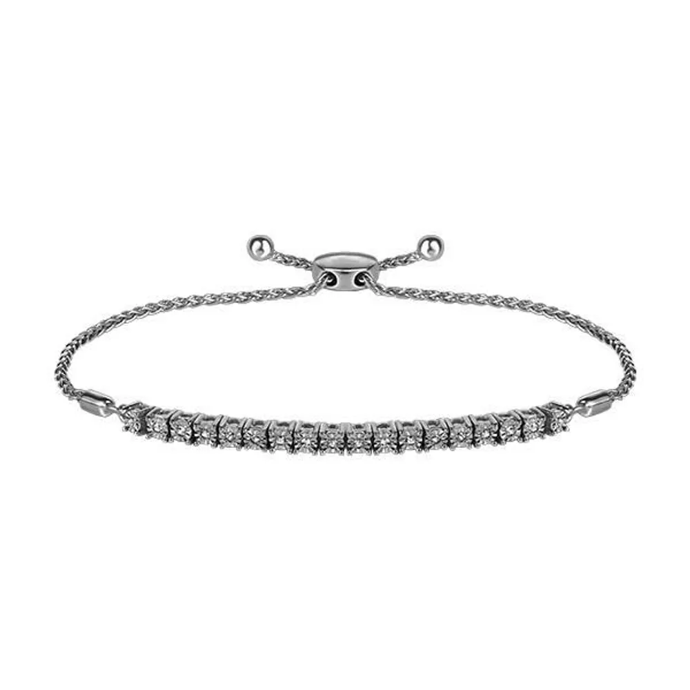 Adjustable Bracelet with .25 Carat TW of Diamonds in Sterling Silver