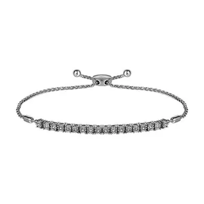 Adjustable Bracelet with .25 Carat TW of Diamonds in Sterling Silver