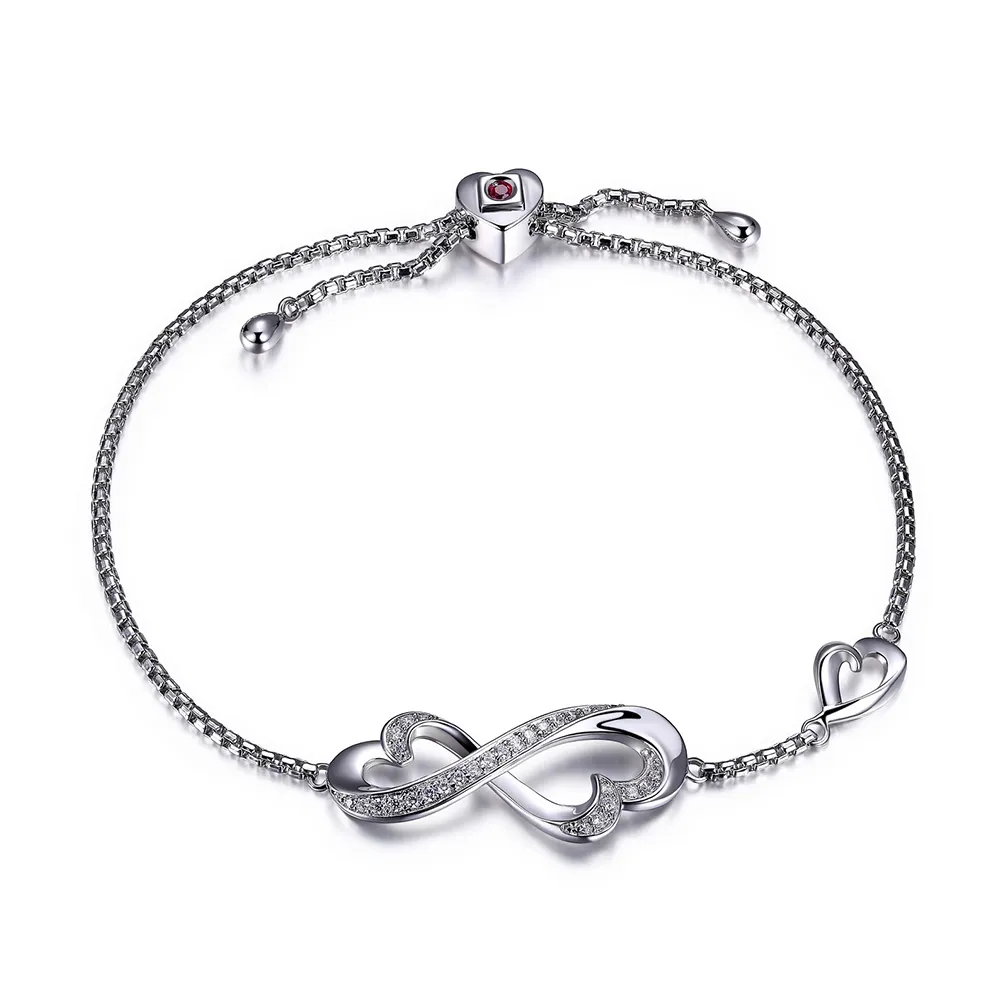 9″ Elle Amour Bracelet with Cubic Zirconia in Sterling Silver