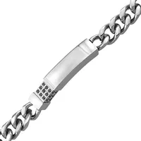 Link ID Bracelet in Stainless Steel