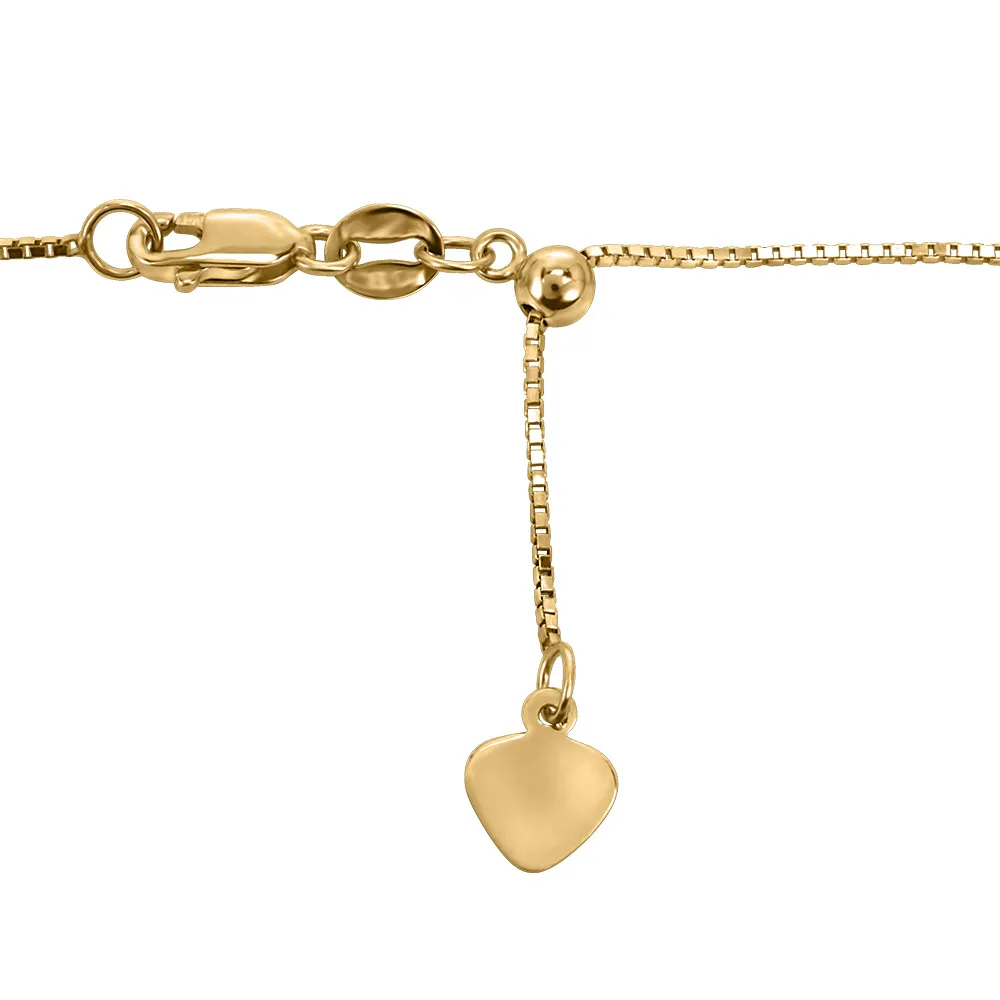 Paris Jewellers Adjustable ″ Box Chain in kt Yellow Gold