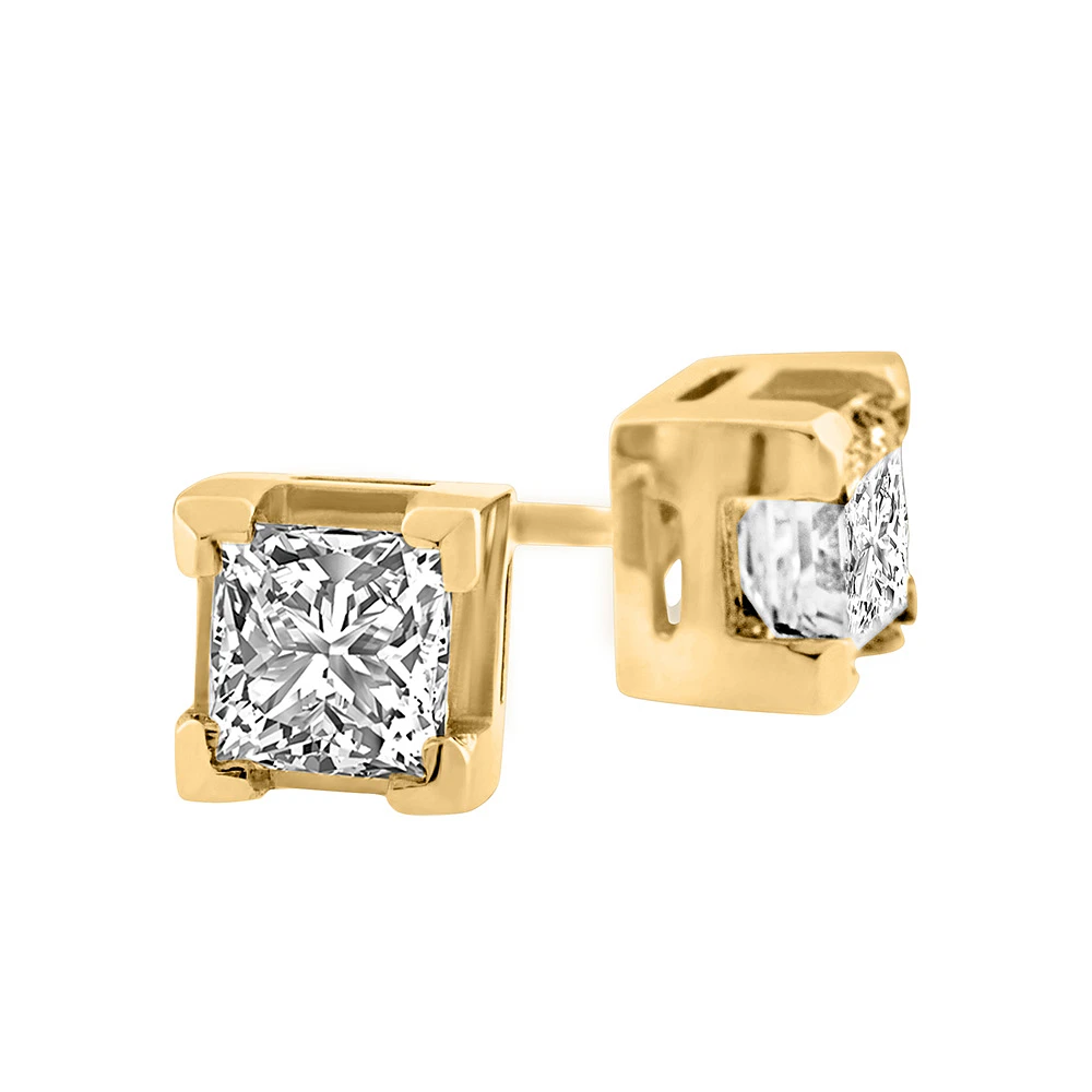 Stud Earrings with 1.00 Carat TW of Diamonds in 14kt Yellow Gold