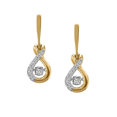 Luminance Earrings with .14 Carat TW of Diamonds 10kt Yellow Gold