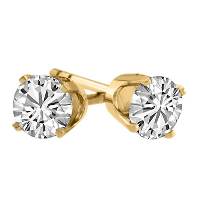 Stud Earrings with Carat TW of Cubic Zirconia 14kt Gold