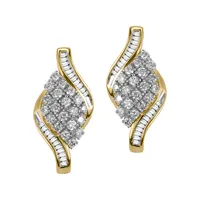 Earrings with .75 Carat TW of Diamonds 10kt Yellow Gold