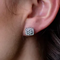 Earrings with 1.00 Carat TW of Diamonds 14kt White Gold