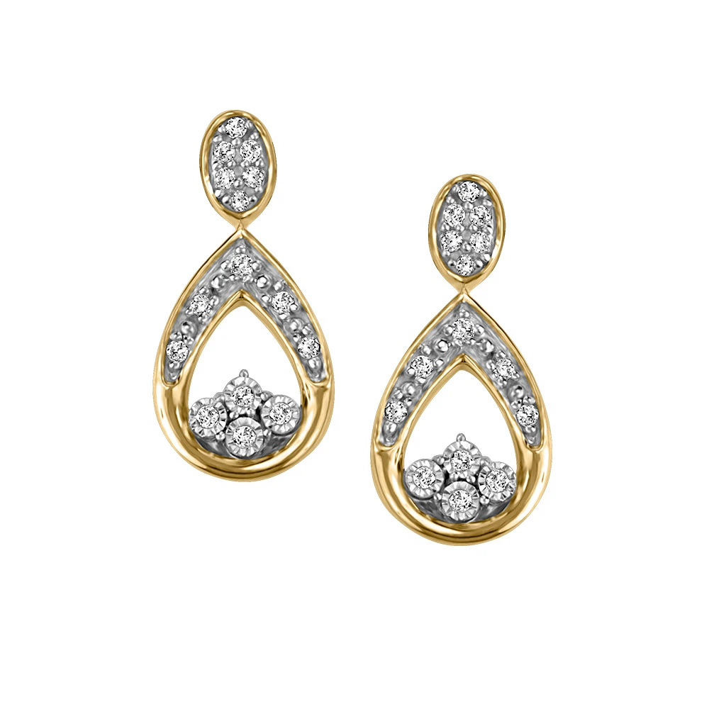 Earrings with .10 Carat TW of Diamonds in 10kt Yellow Gold