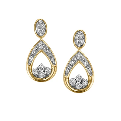 Earrings with .10 Carat TW of Diamonds in 10kt Yellow Gold
