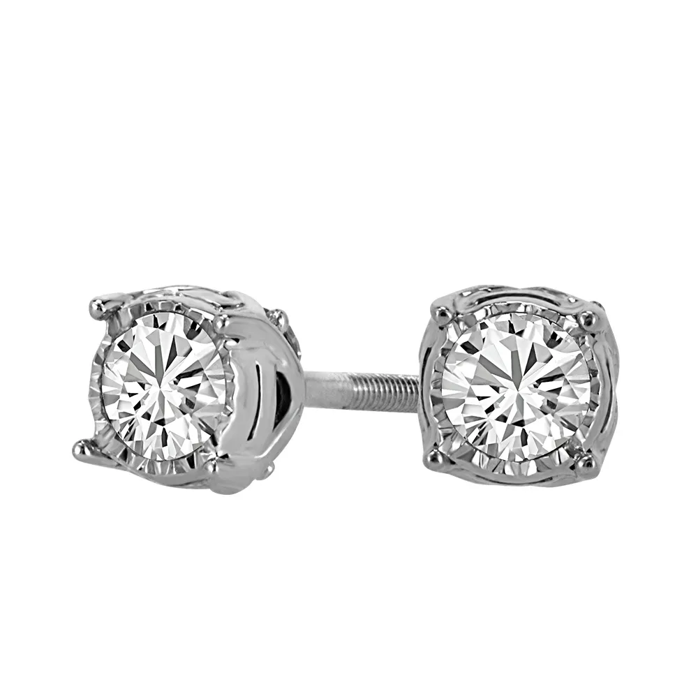 Earrings with .50 Carat TW of Diamonds in 14kt White Gold