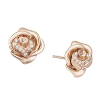 Enchanted Disney Belle Earrings with .07 Carat TW of Diamonds 10kt Rose Gold