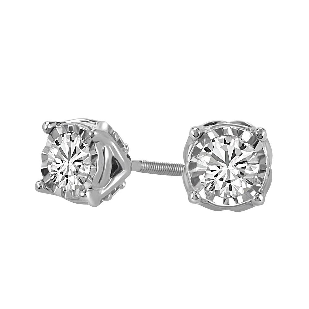 Stud Earrings with Carat TW of Diamonds in 10kt White Gold