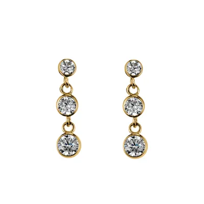 Drop Earrings with Cubic Zirconia in 10kt Gold