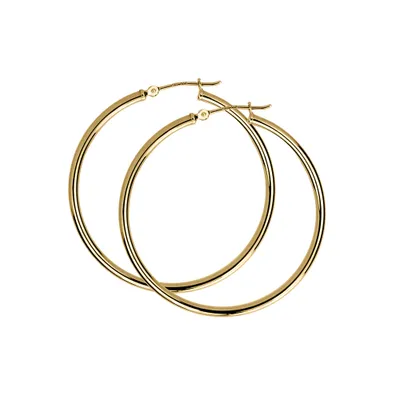 40MM Hoop Earrings in 10kt Yellow Gold