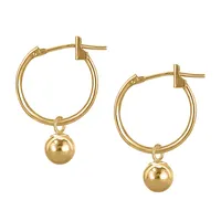 14MM Hoop Earrings 14kt Yellow Gold