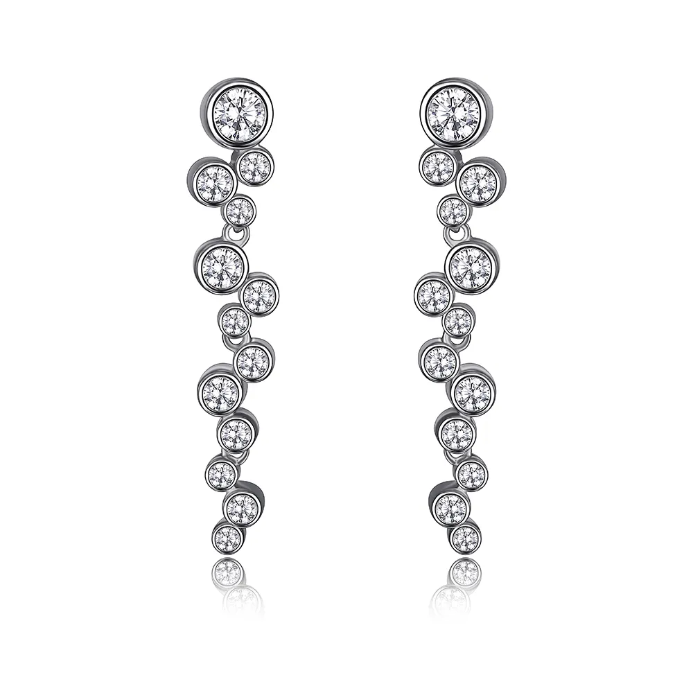 Elle Bubble Cluster Earrings with Cubic Zirconia in Sterling Silver