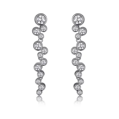 Elle Bubble Cluster Earrings with Cubic Zirconia in Sterling Silver