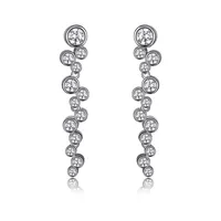 Elle Bubble Cluster Earrings with Cubic Zirconia in Sterling Silver