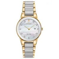 Ladies Citizen Eco-Drive Axiom Two Tone Mother of Pearl Watch