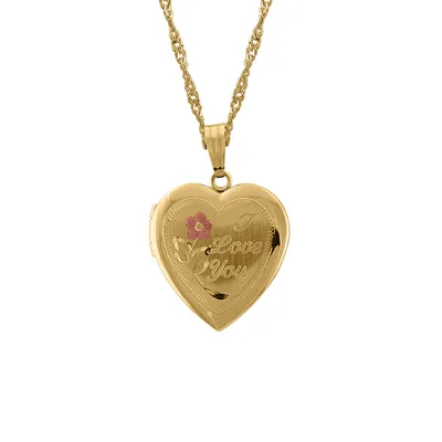 I Love You Locket 10kt Yellow Gold with Chain