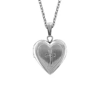 Heart Cross Locket Sterling Silver with Chain