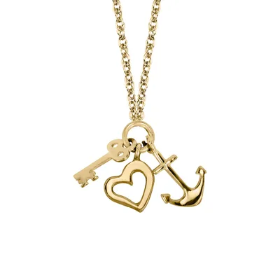 Faith Hope and Charity Necklace in 14kt Yellow Gold