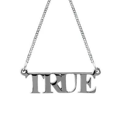 Stainless Steel “TRUE” 20″ Chain Necklace