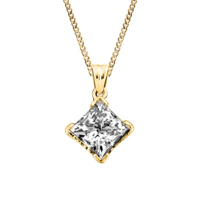 Canadian Diamond Pendant with .25 Carat 14kt Yellow Gold Chain