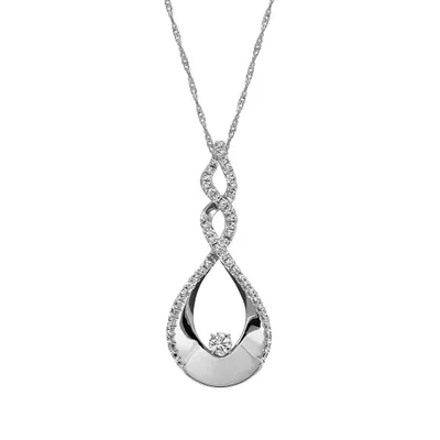 Canadian Diamond Pendant with .58 Carat TW of Diamonds 14kt White Gold 10kt Chain