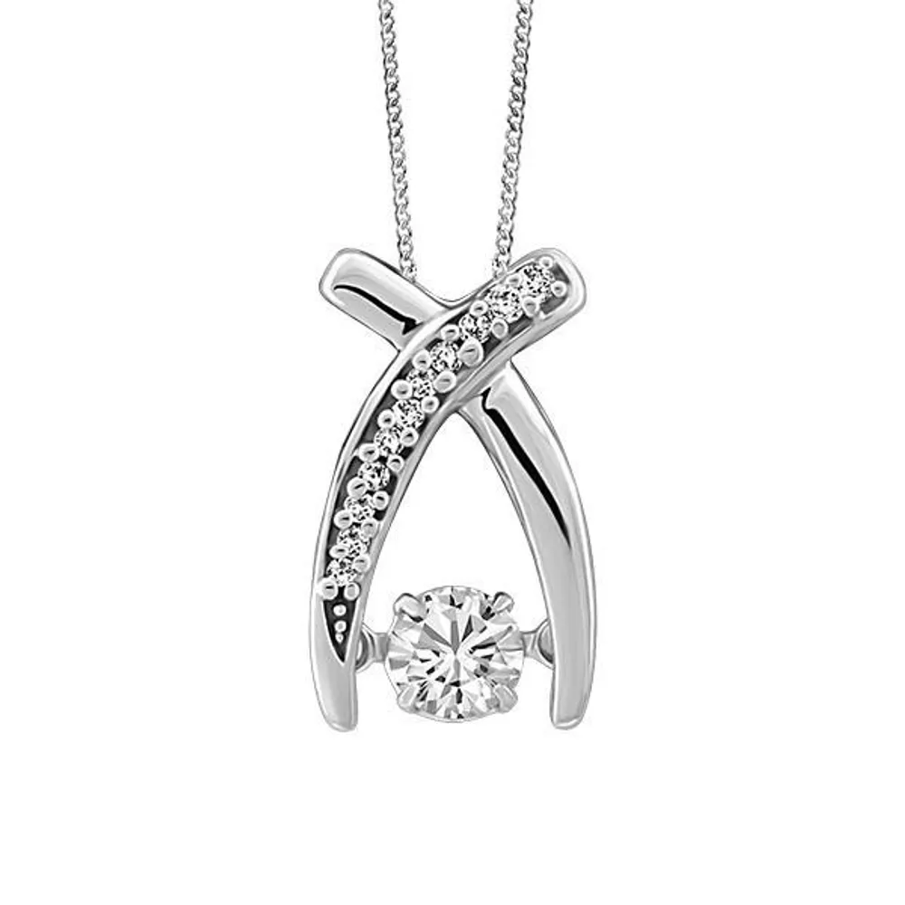 Luminance Fire of the North Canadian Diamond Pendant with .21 Carat TW Diamonds 10kt White Gold Chain