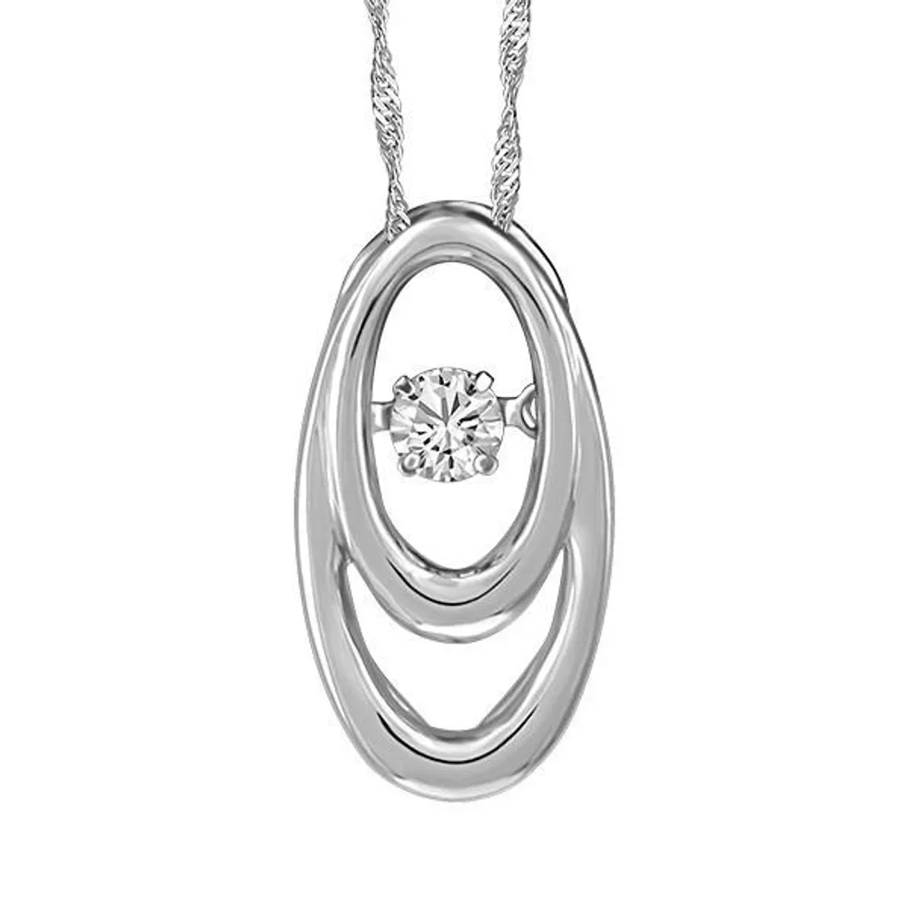 Fire of the North Luminance Canadian Diamond Pendant with .09 Carat 10kt White Gold Chain