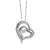 Fire of the North Luminance Canadian Diamond Heart Pendant with .12 Carat TW Diamonds 10kt White Gold Chain