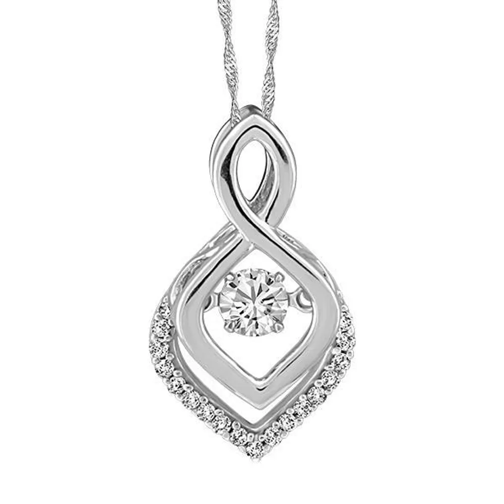 Fire of the North Luminance Canadian Diamond Pendant with .28 Carat TW of Diamonds in 10kt White Gold with Chain