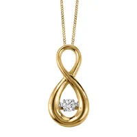 Fire of the North Pendant with .05 Carat Diamond 10kt Yellow Gold Chain