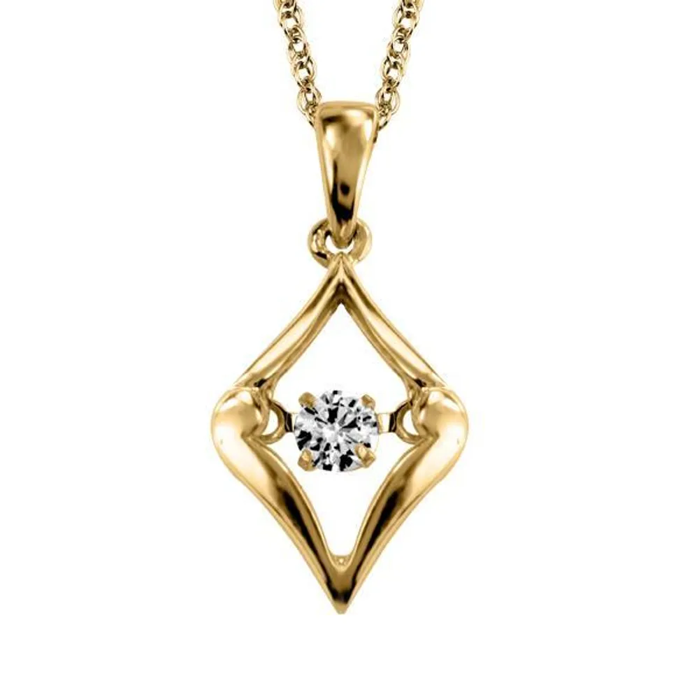 Canadian Diamond Luminance Pendant with .08 Carat 10kt Yellow Gold Chain