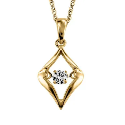 Canadian Diamond Luminance Pendant with .08 Carat Diamond in 10kt Yellow Gold with Chain