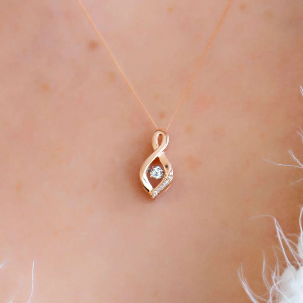 Luminance Canadian Diamond Pendant with .05 Carat TW of Diamonds 10kt Rose Gold Chain