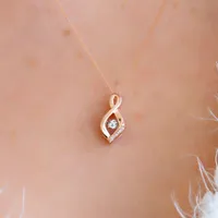 Luminance Canadian Diamond Pendant with .05 Carat TW of Diamonds 10kt Rose Gold Chain