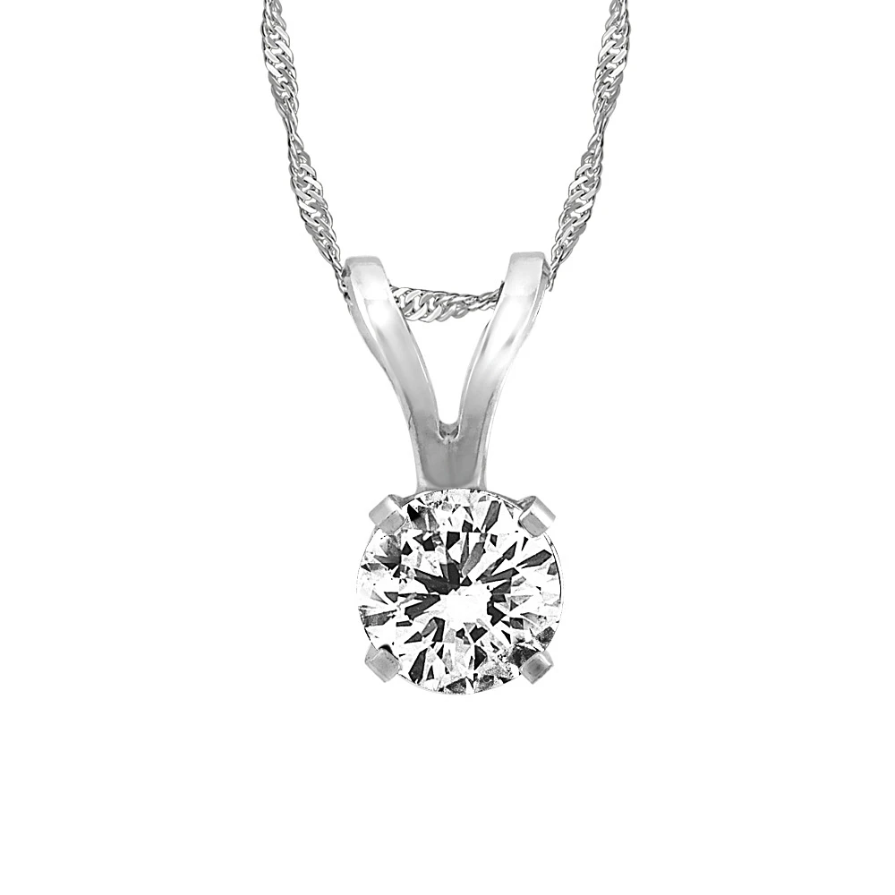 Pendant with Carat Cubic Zirconia in 14kt Gold with Chain