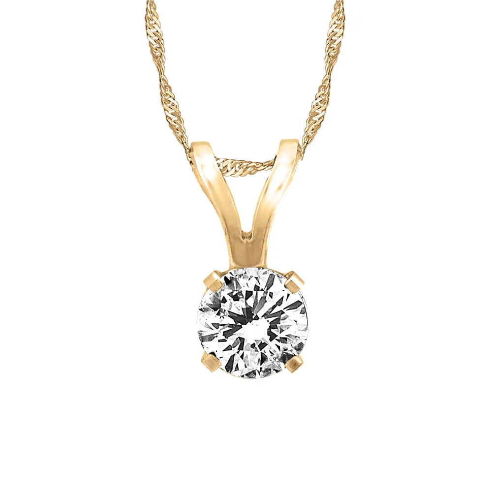 Pendant with Carat Cubic Zirconia 14kt Gold Chain