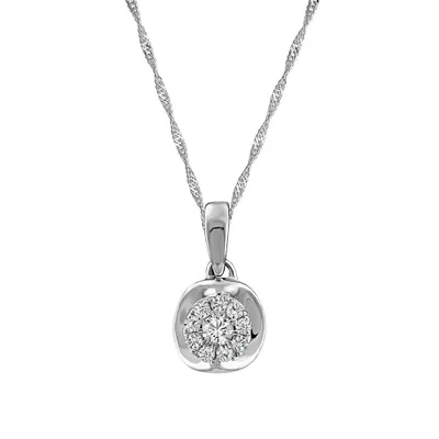 Pendant with .15 Carat TW of Diamonds 14kt White Gold Chain