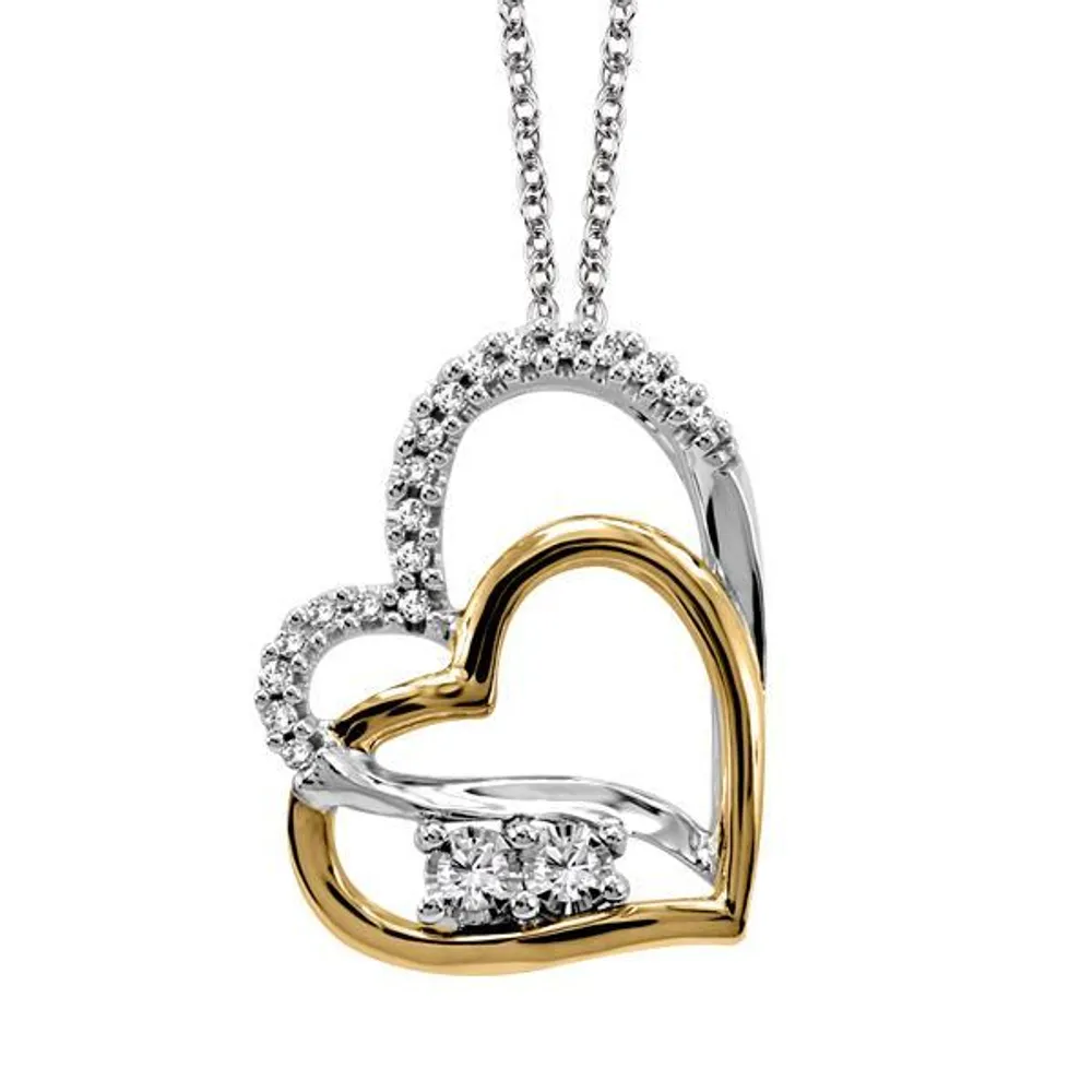 Heart Pendant with Carat TW of Diamonds 10kt White Gold Chain