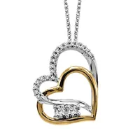 Heart Pendant with Carat TW of Diamonds 10kt White Gold Chain