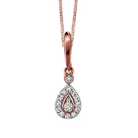 Pendant with .25 Carat TW of Diamonds in 10kt Rose Gold with Chain