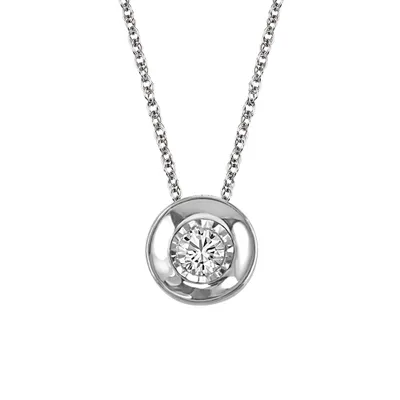 10KT Gold .10 Carat Diamond Pendant with Chain