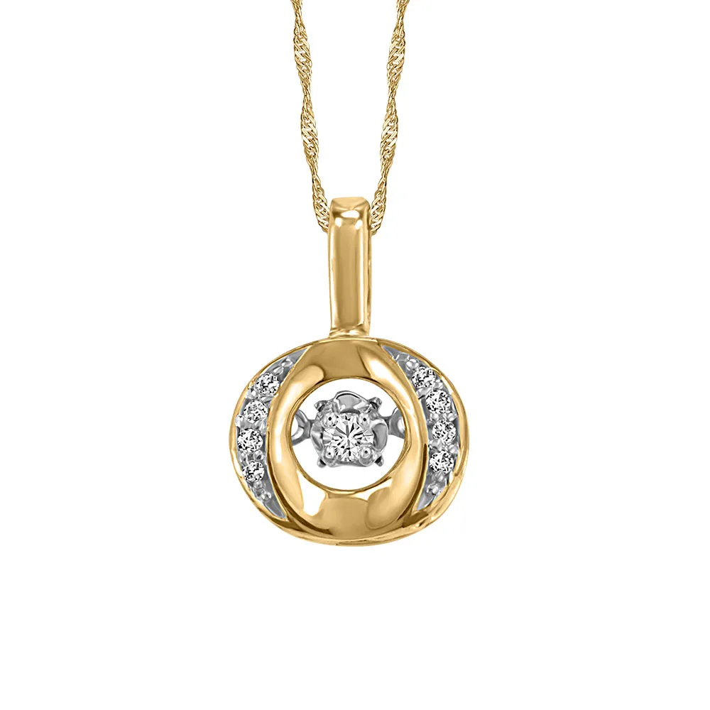 10KT Gold Diamond Luminance Pendant with Chain