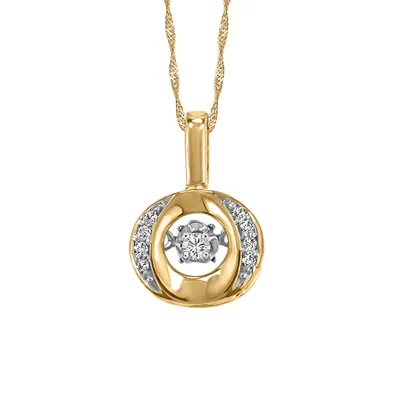 10KT Gold Diamond Luminance Pendant with Chain