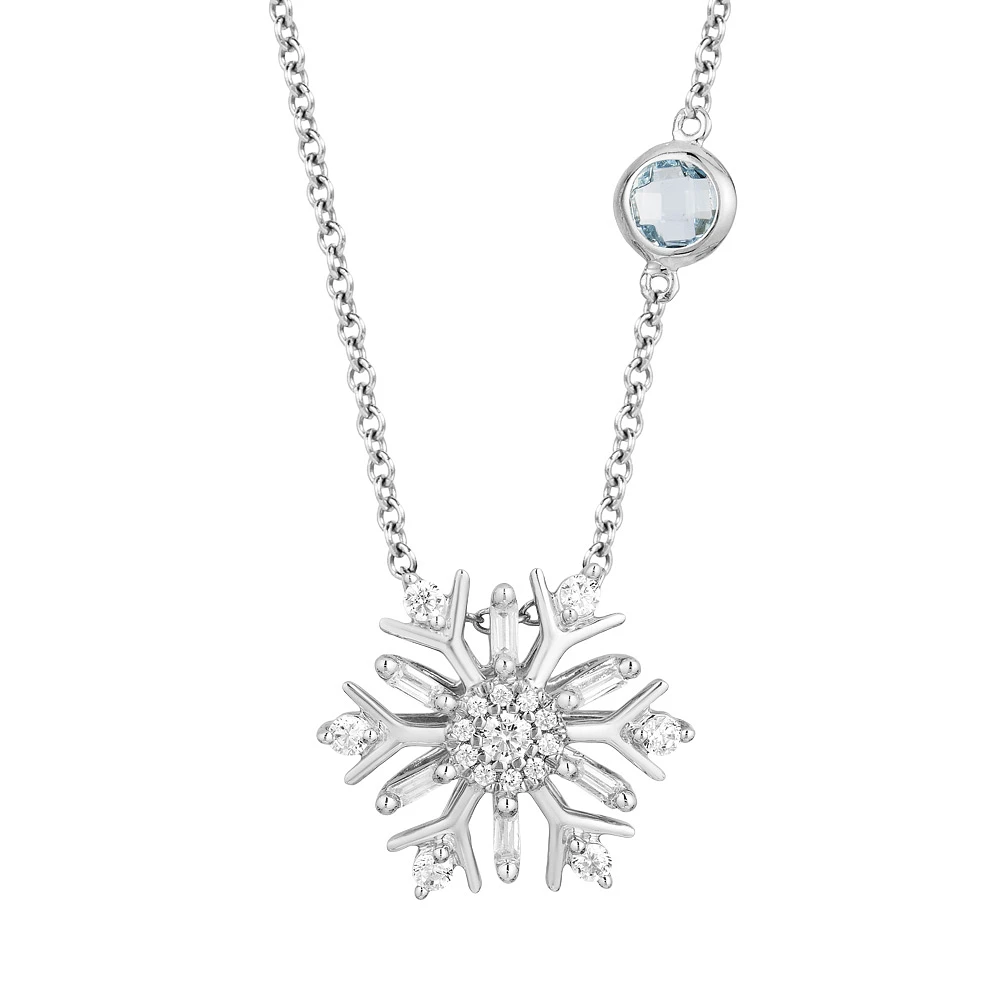 Enchanted Disney Elsa Pendant with .25 Carat TW of Diamonds Sterling Silver Chain