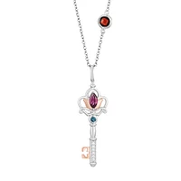 Enchanted Disney Anna Pendant with .05 Carat TW of Diamonds in Sterling Silver and 10kt Rose Gold with Chain