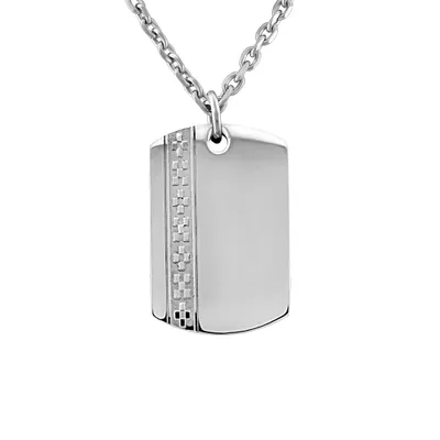 Dog Tag Pendant in Stainless Steel with Chain