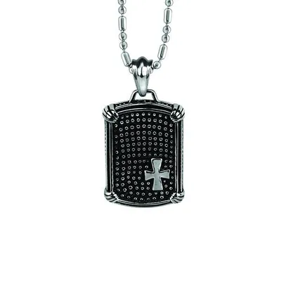 Dog Tag Pendant in Stainless Steel with Chain